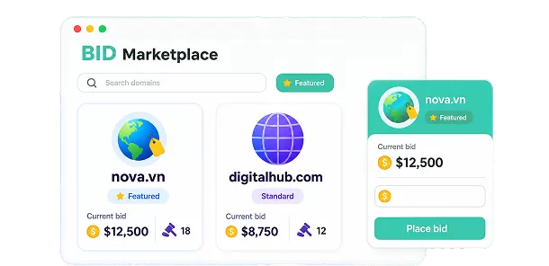 Khám phá sàn mua bán tên miền BID