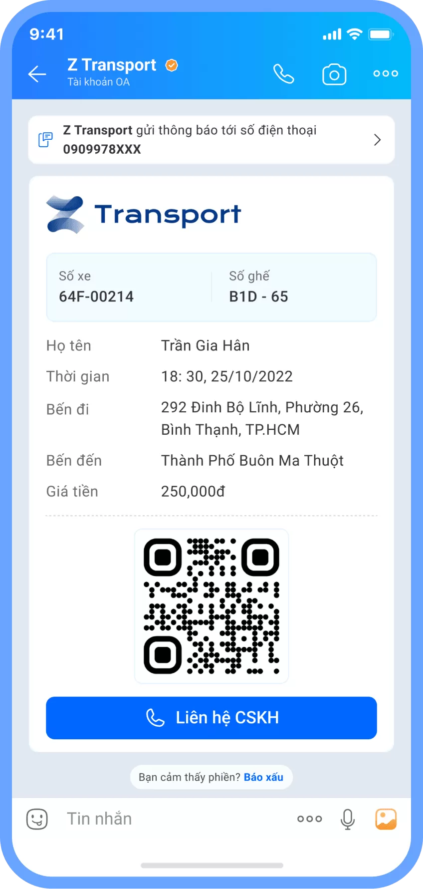 ZNS giao dịch