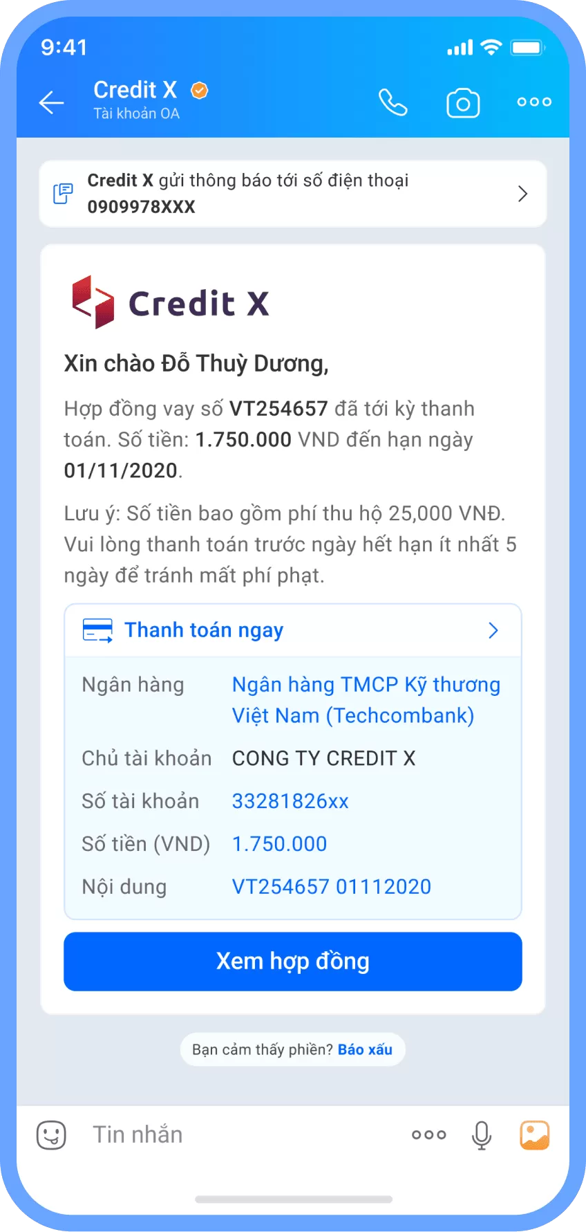 ZNS giao dịch