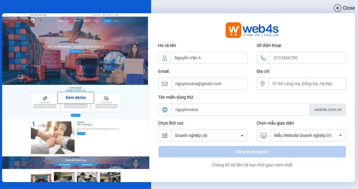 mua website có sẵn
