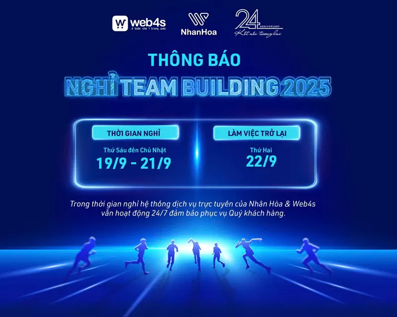 Web4s thông báo nghỉ teambuilding 2025
