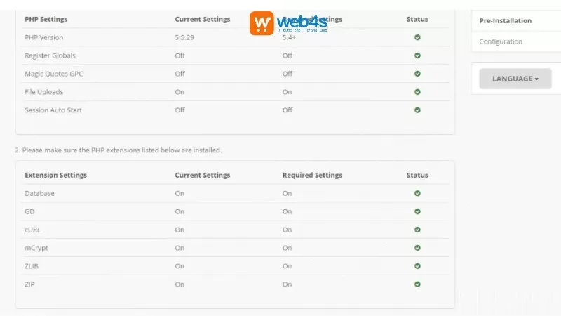 Bước 5: Kiểm tra yêu cầu hệ thống