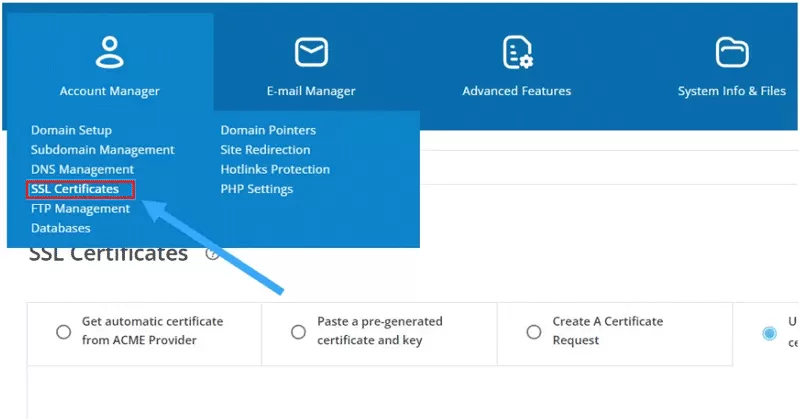 Cài đặt SSL qua giao diện DirectAdmin (không cần dùng dòng lệnh)