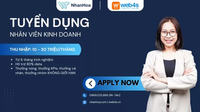 Tuyển dụng nh&acirc;n vi&ecirc;n kinh doanh Web4s tại H&agrave; Nội