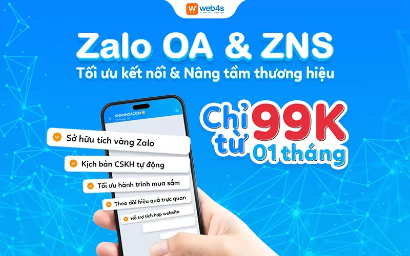 Website tích hợp Zalo OA & ZNS tại Web4s
